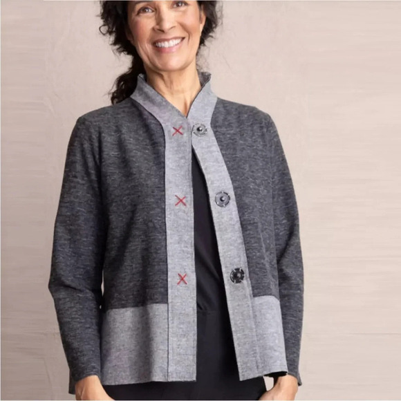 Habitat Snap Jacket Cardigan Blue & Grey Size Small - Picture 14 of 15